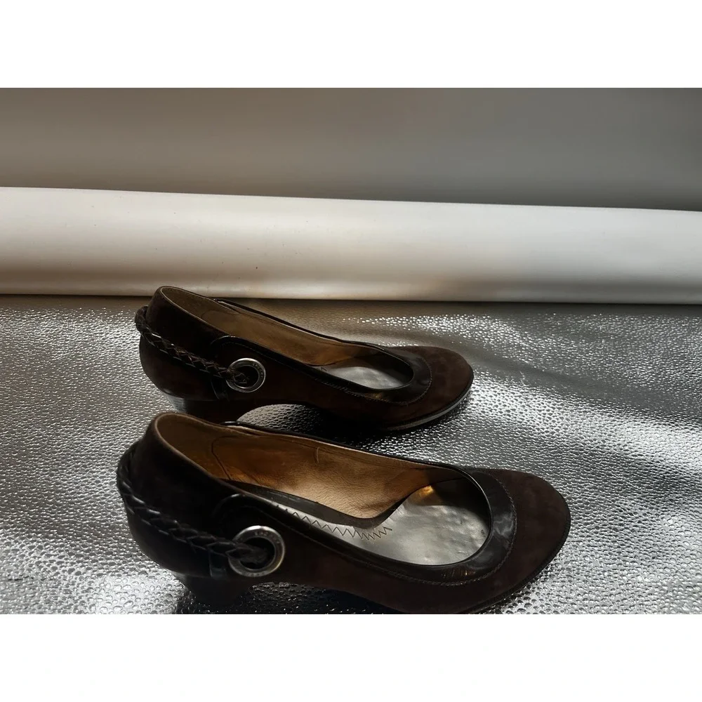 Womens‎ Sperry Top-Sider Boat wedge heels Brown with braided trim detailing 7M